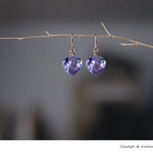 Exotic Artisan 14K Rose de France amethyst drop
